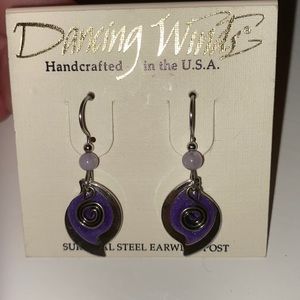 Vintage purple swirl earrings never worn